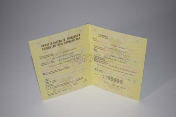 Свидетельство о Рождении Украинской ССР 1970-1991 в Иркутске